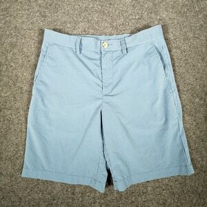 Southern Tide Skipjack Shorts Seersucker Light Blue Mens Size 30 Flat Front
